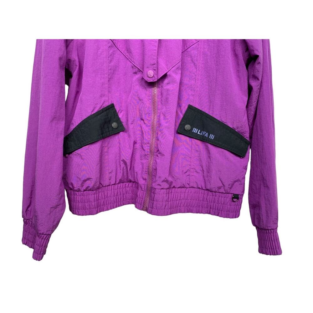 Helly Hansen Women's size M Purple Lifa Zip Up Jacket Nylon Snap Button - Picture 6 of 13